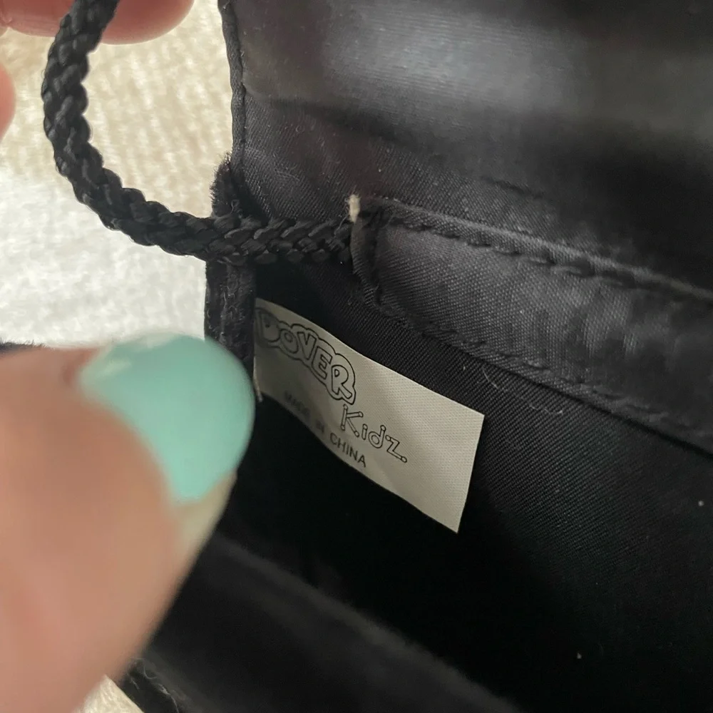 Dover Kids Vintage Elegant Black Velvet Handbag with Bow Accent Girls Purse